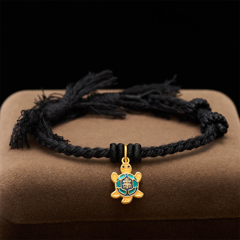 Turtle Charm Gold Plated Copper Red String Balance Tibet Bracelet