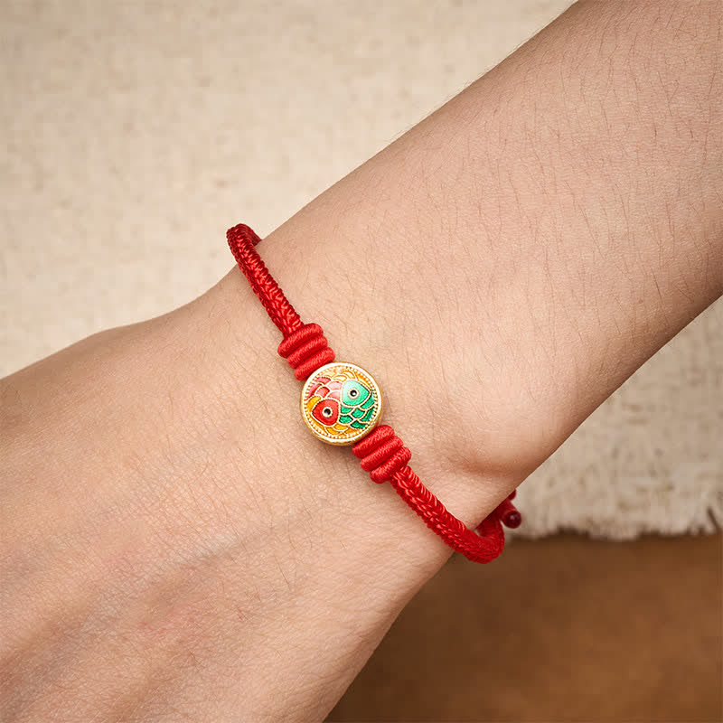 Red String Double Koi Fish Auspicious Bracelet