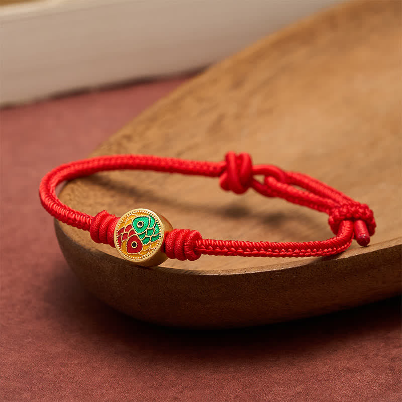 Red String Double Koi Fish Auspicious Bracelet