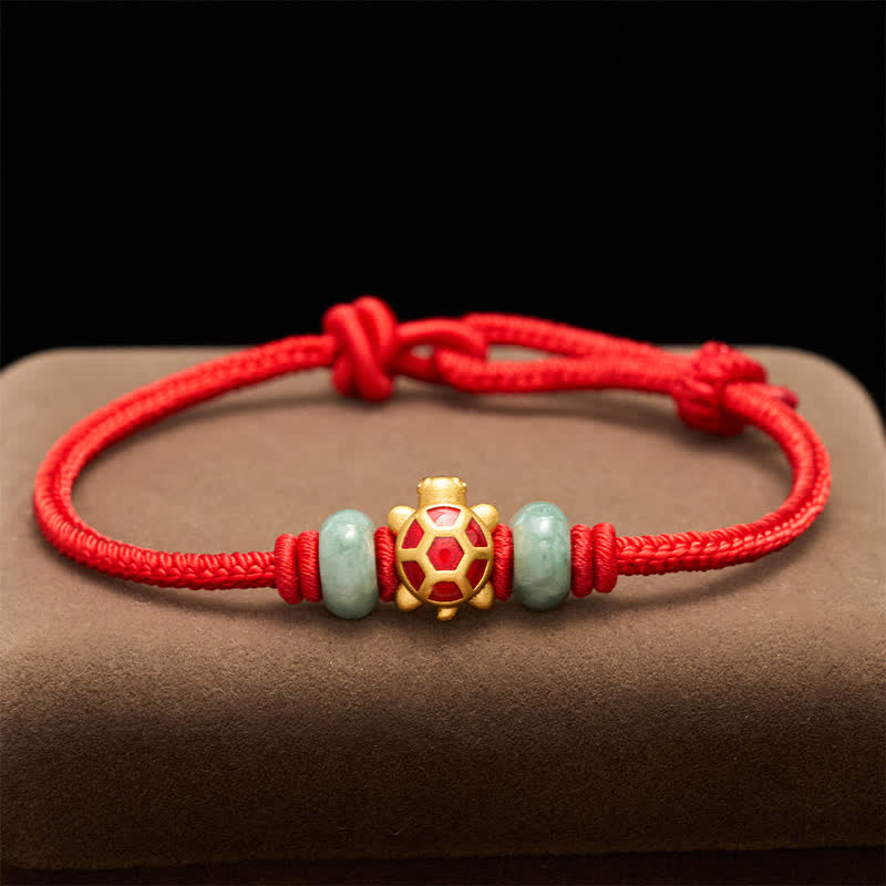 Turtle Copper Red String Hand-Woven Prosperity Bracelet