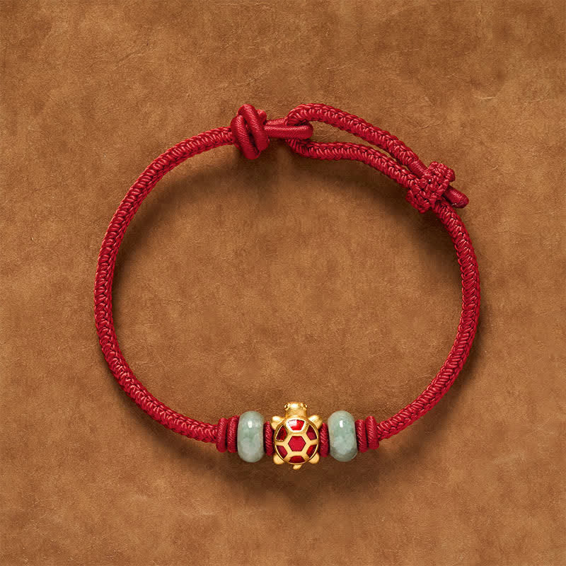 Turtle Copper Red String Hand-Woven Prosperity Bracelet