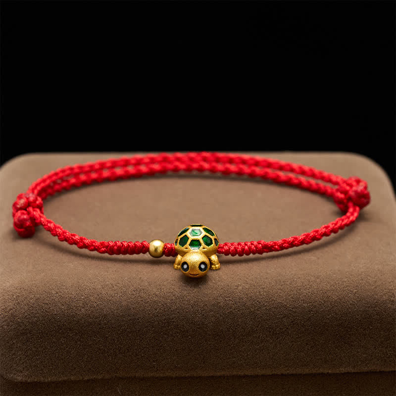 Handmade Turtle Luck Braided Red String Bracelet
