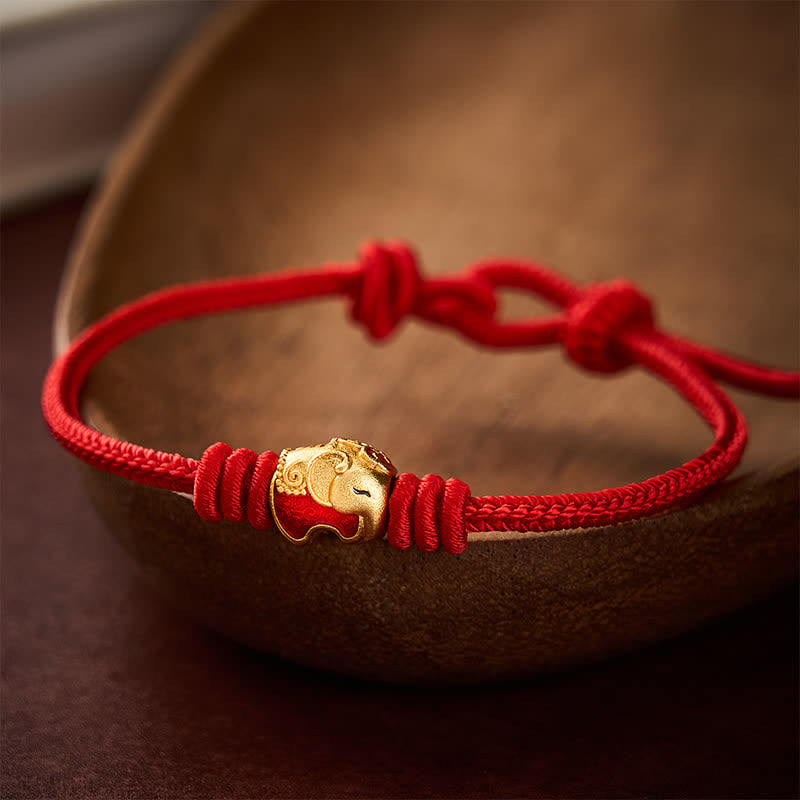 Red Elephant Red String Lucky Protection Bracelet