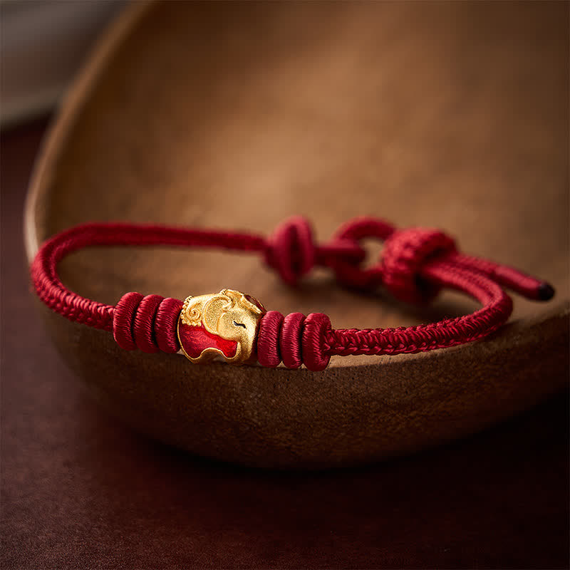 Red Elephant Red String Lucky Protection Bracelet