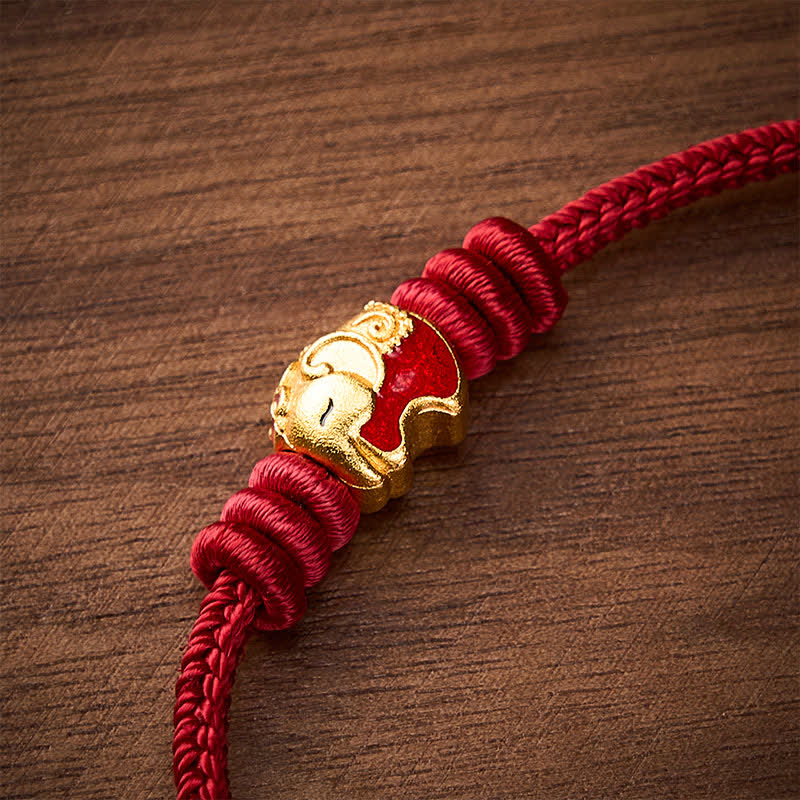 Red Elephant Red String Lucky Protection Bracelet