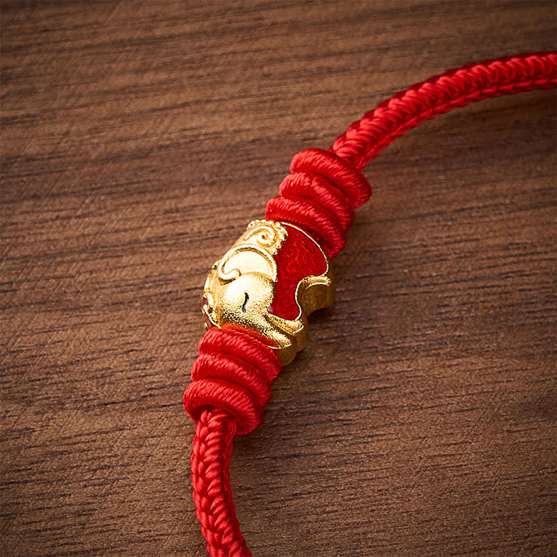 Red Elephant Red String Lucky Protection Bracelet