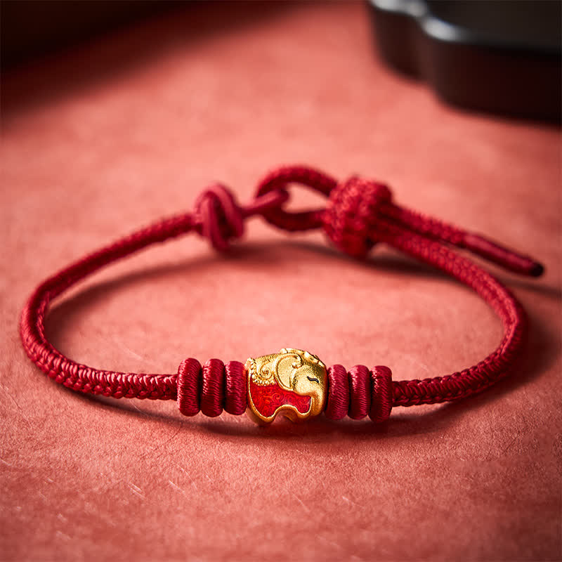Red Elephant Red String Lucky Protection Bracelet
