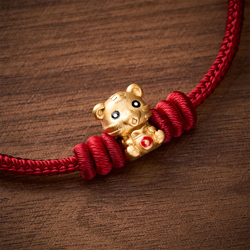 Tiger Money Bag Red String Luck Braided Rope Bracelet