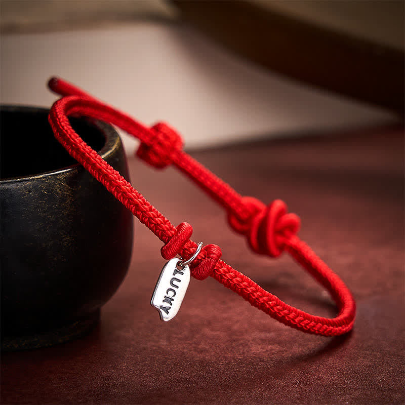 Handmade Braided Red String LUCKY Charm Adjustable Bracelet