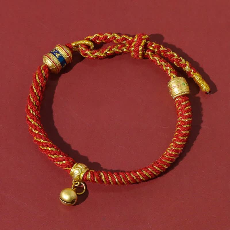 Tibetan Om Mani Padme Hum Red String Protection Bracelet