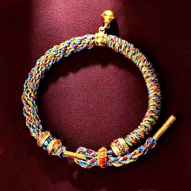 Tibetan Om Mani Padme Hum Red String Protection Bracelet