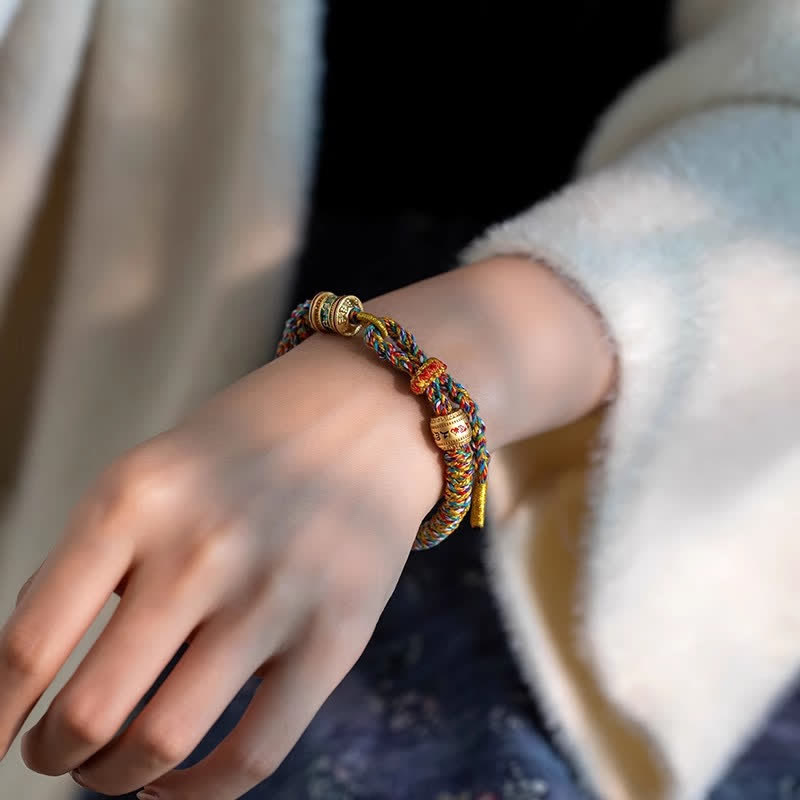Tibetan Om Mani Padme Hum Red String Protection Bracelet