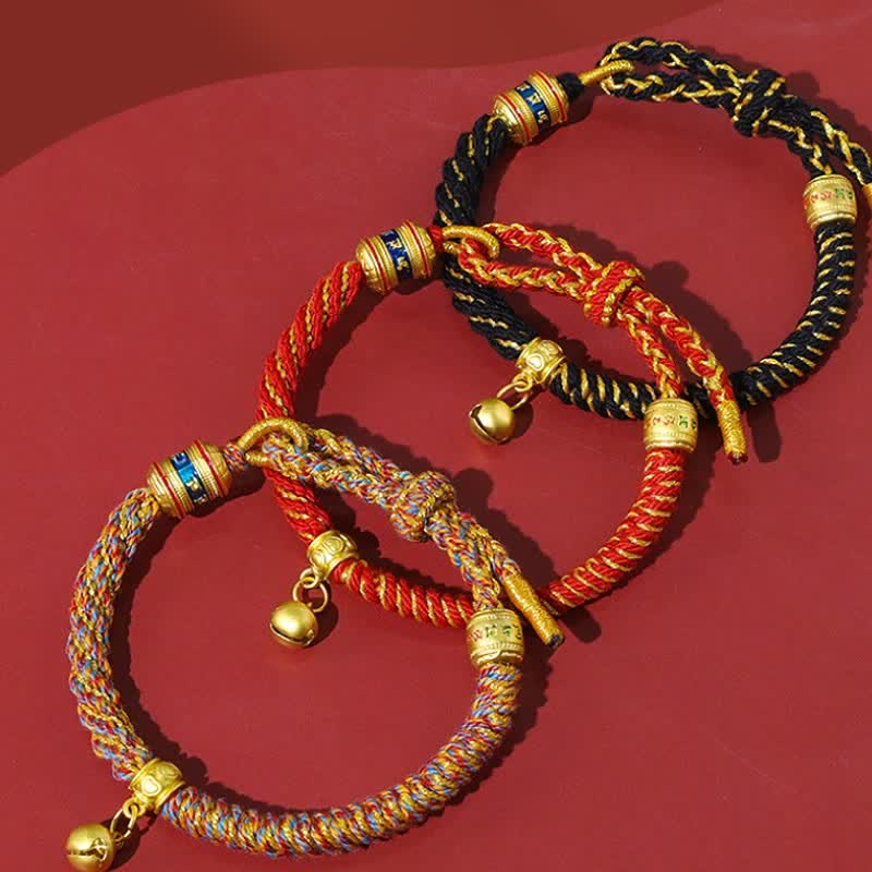 Tibetan Om Mani Padme Hum Red String Protection Bracelet