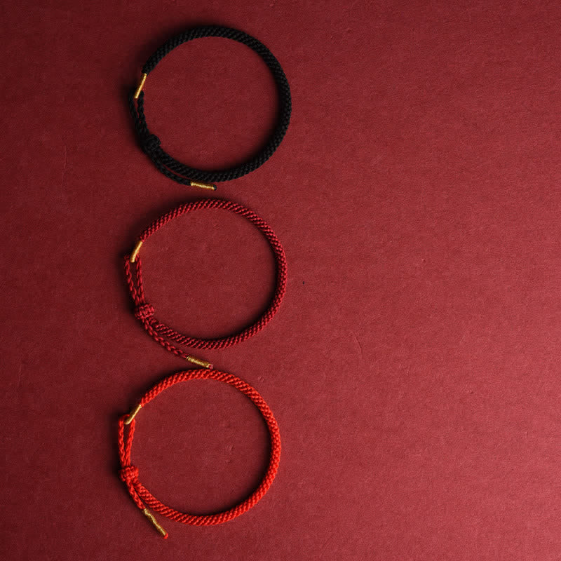 Red String Hand-Woven Adjustable Protection Bracelet