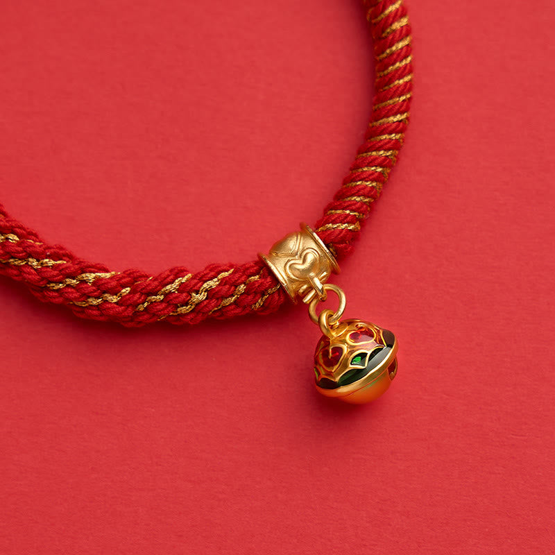 Copper Enamel Bell Wisdom Tibetan Rope Bracelet