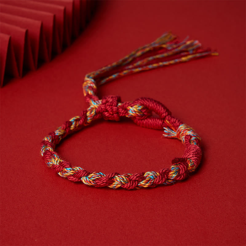 Adjustable Red String Connection Macrame Bracelet