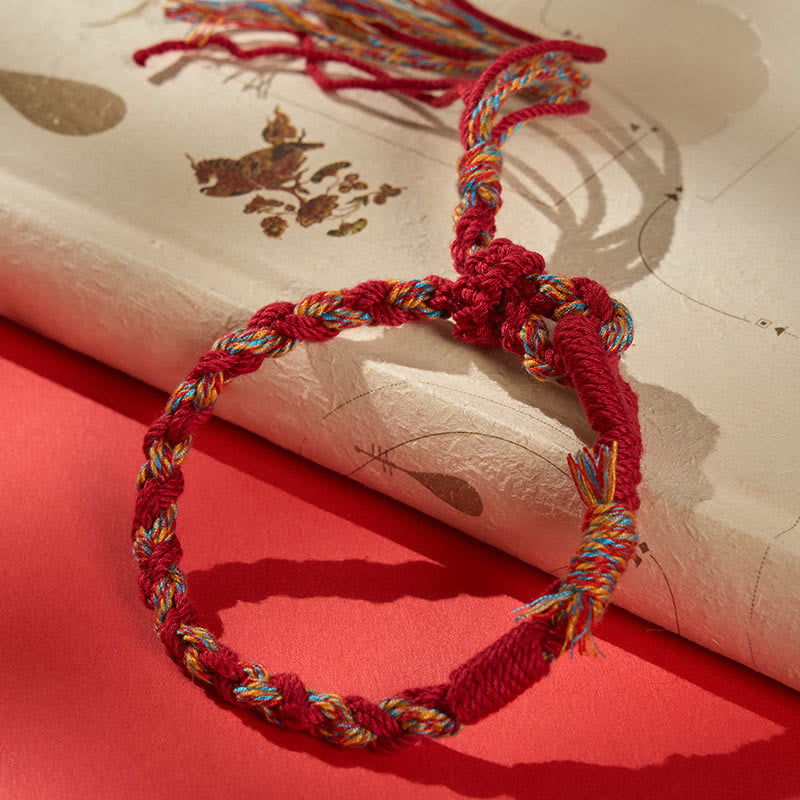 Adjustable Red String Connection Macrame Bracelet