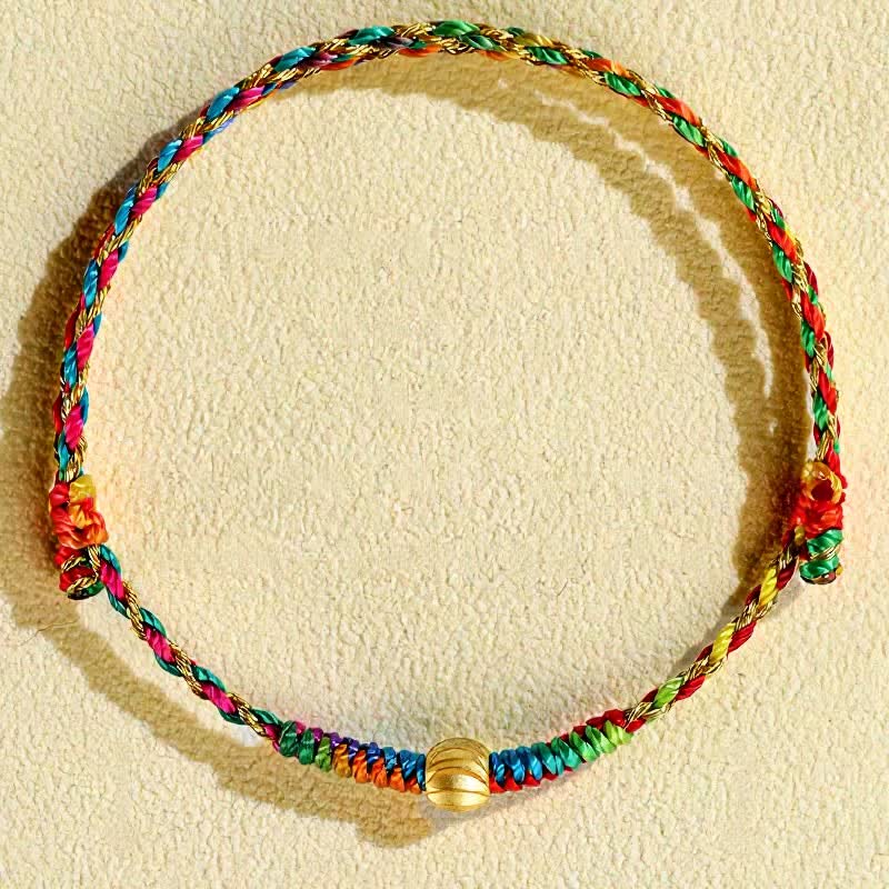 Hand-Woven Colorful Red String Lucky Cord Bracelet