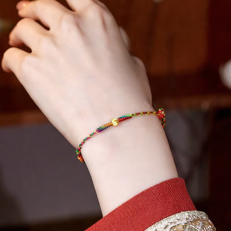 Hand-Woven Colorful Red String Lucky Cord Bracelet