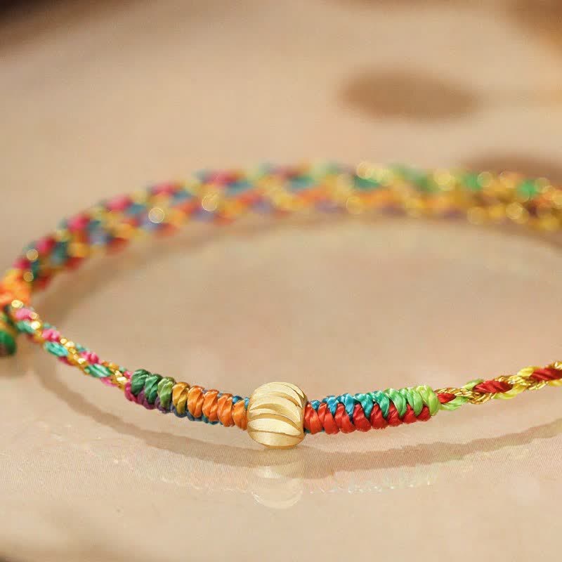 Hand-Woven Colorful Red String Lucky Cord Bracelet