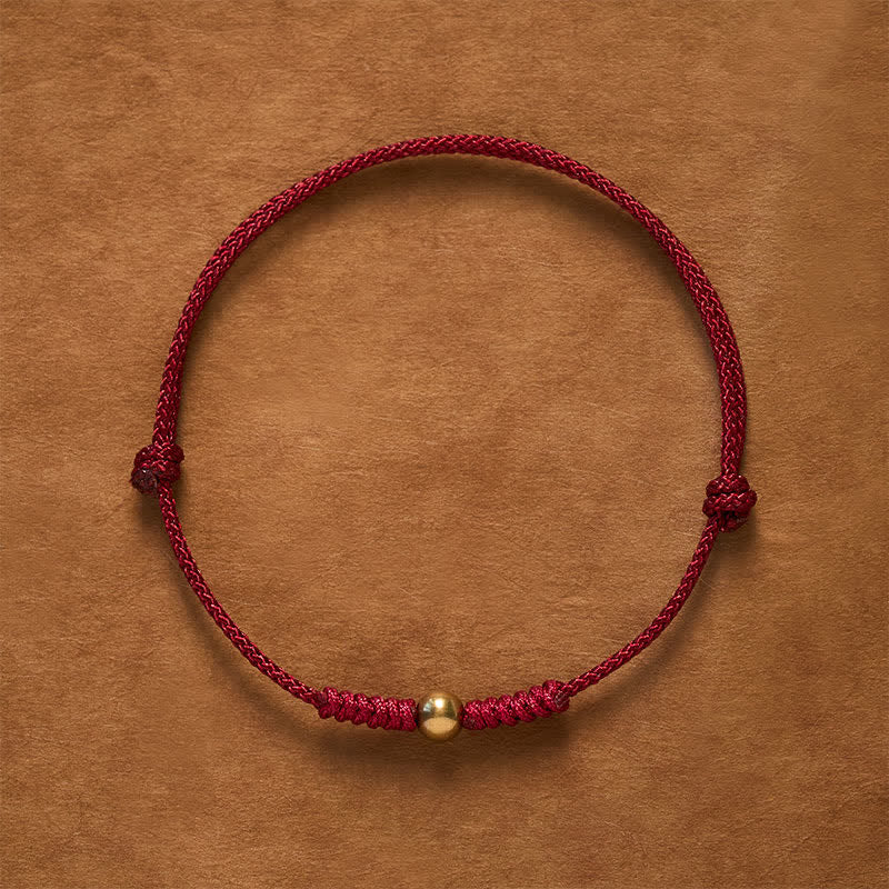 Red String Copper Bead Connection Bracelet