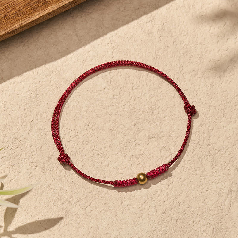 Red String Copper Bead Connection Bracelet