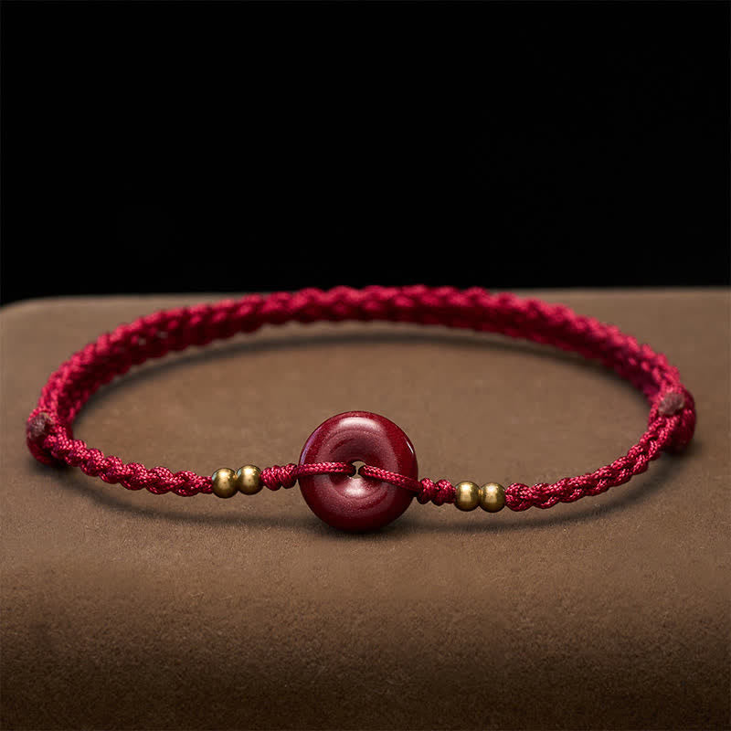 Red String Peace Buckle Copper Protection Bracelet