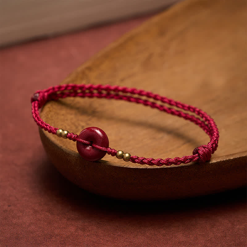 Red String Peace Buckle Copper Protection Bracelet