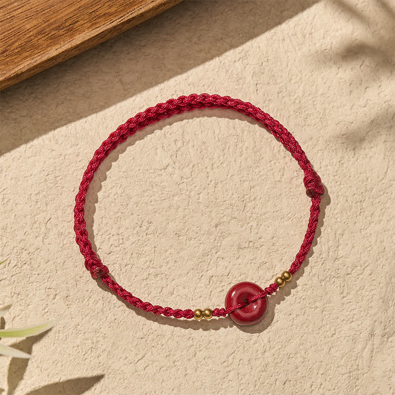 Red String Peace Buckle Copper Protection Bracelet