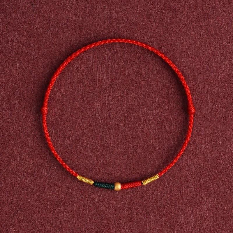 Copper Bead Red String Protection Braided Rope Bracelet