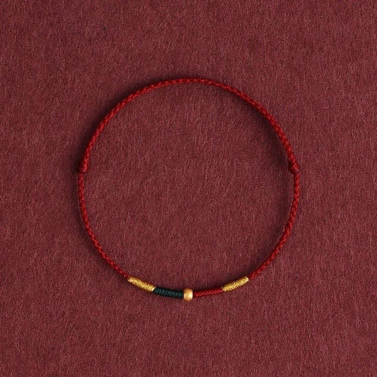 Copper Bead Red String Protection Braided Rope Bracelet