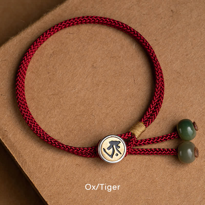 925 Sterling Silver Handmade Cyan Bodhi Seed Protection Braided Red String Bracelet