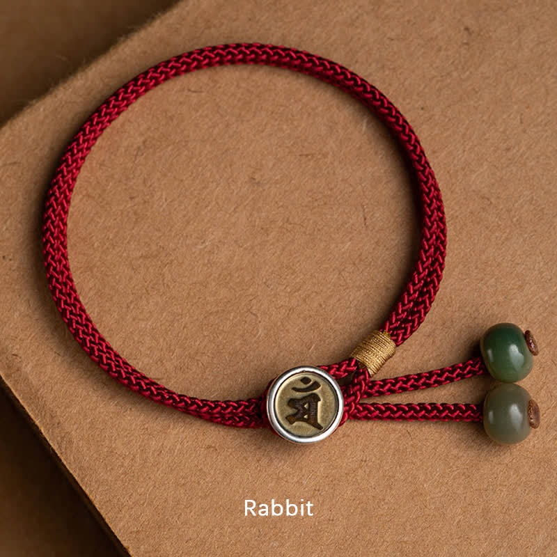 925 Sterling Silver Handmade Cyan Bodhi Seed Protection Braided Red String Bracelet