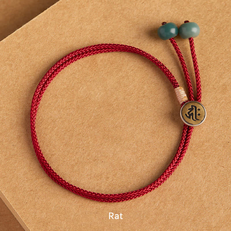 925 Sterling Silver Handmade Cyan Bodhi Seed Protection Braided Red String Bracelet