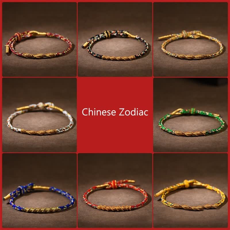 Handmade Chinese Zodiac Luck Strength Braided Rope Bracelet