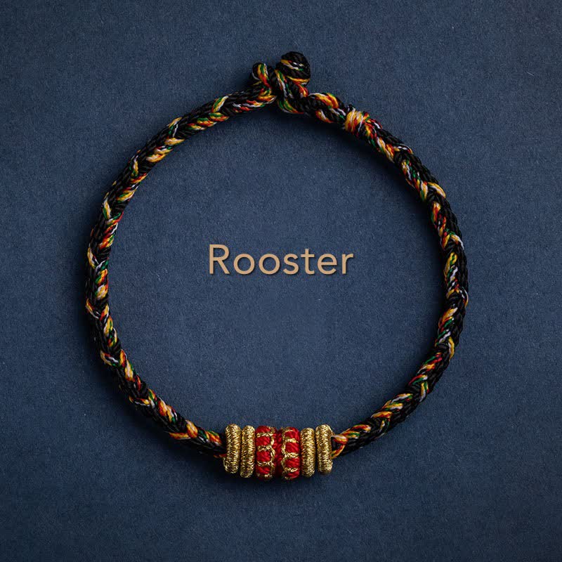 Tibet Handmade Chinese Zodiac Luck Strength Braided String Bracelet