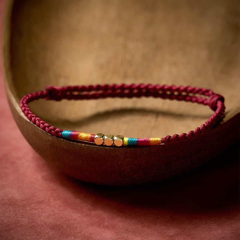 925 Sterling Silver Bead Red String Protection Bracelet