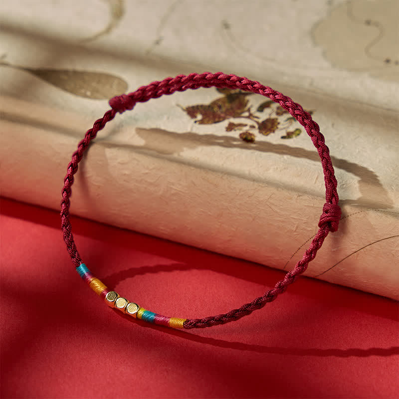 925 Sterling Silver Bead Red String Protection Bracelet