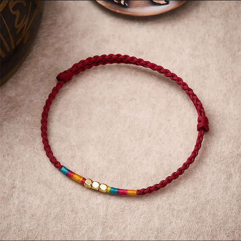 925 Sterling Silver Bead Red String Protection Bracelet