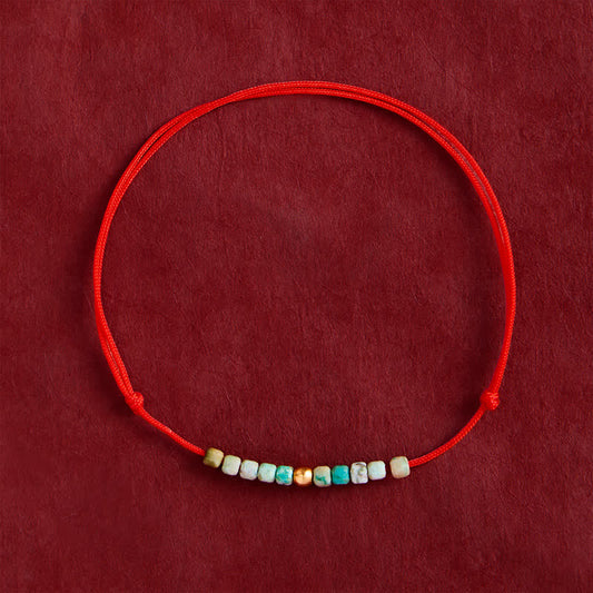 Hand-Woven Ultra-fine Turquoise Beads Luck Rope Bracelet