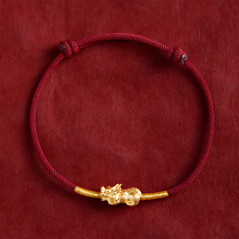 Handmade Red String PiXiu Luck Bracelet
