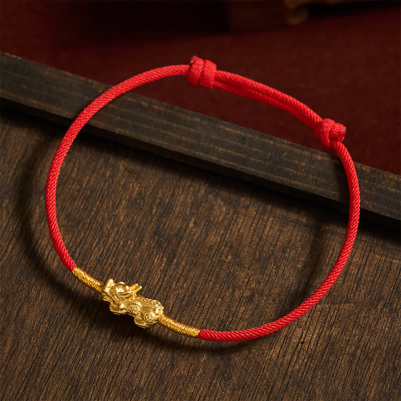 Handmade Red String PiXiu Luck Bracelet
