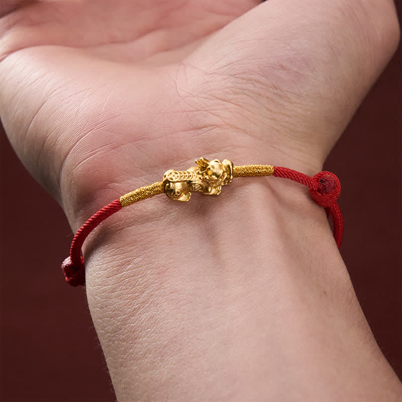 Handmade Red String PiXiu Luck Bracelet