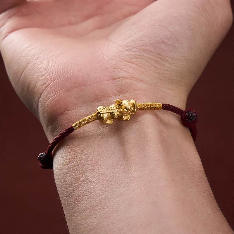 Handmade Red String PiXiu Luck Bracelet
