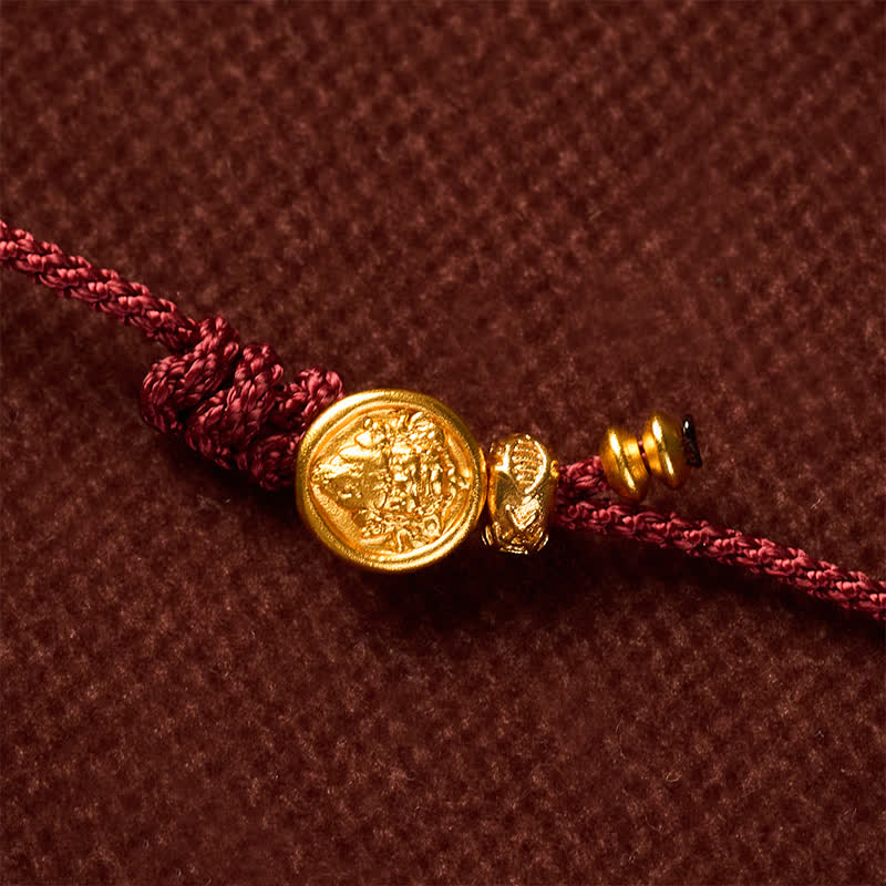 Hand-Woven Red String Koi Fish Copper Coin Success Bracelet