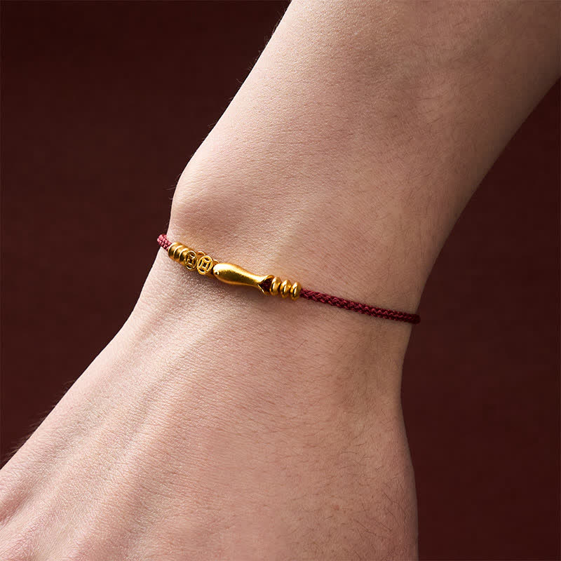Hand-Woven Red String Koi Fish Copper Coin Success Bracelet