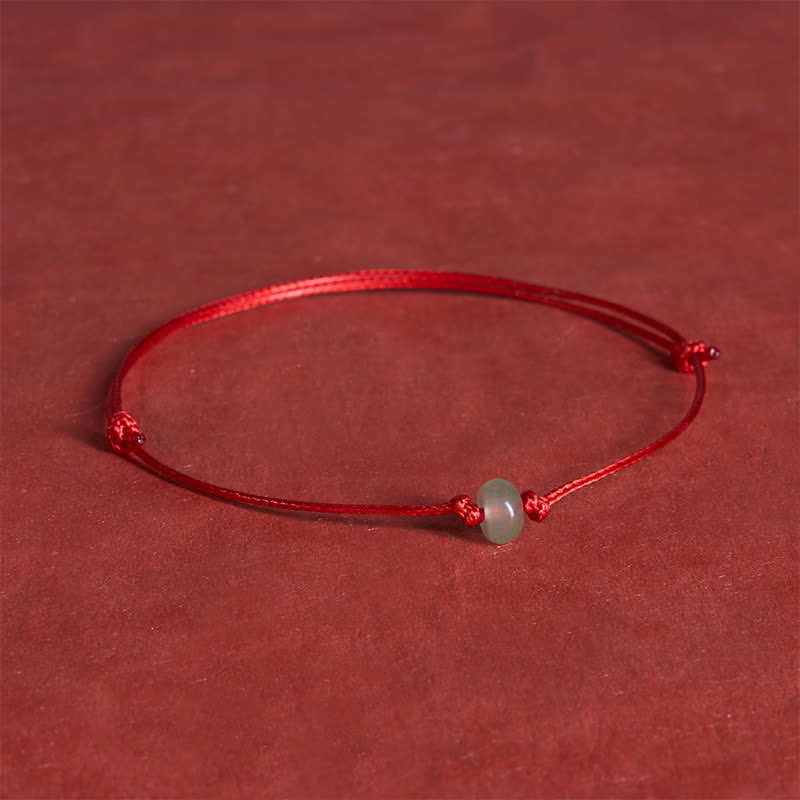 Minimalist Green Aventurine Protection Braided Red String Bracelet