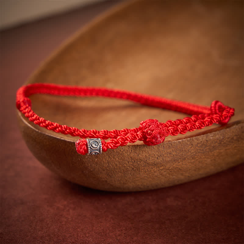 Red String 925 Sterling Silver Yin Yang Protection Bracelet