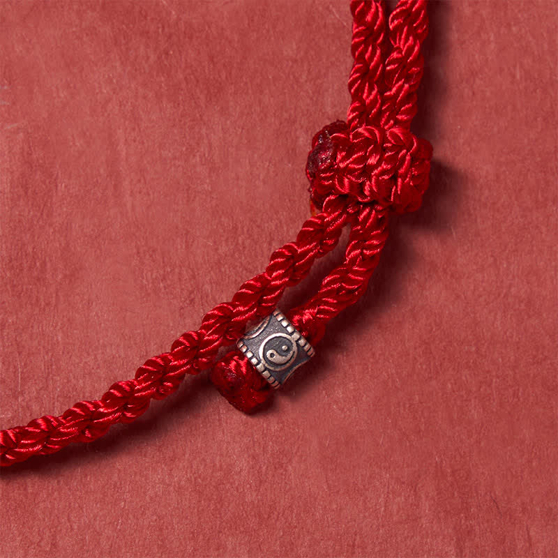 Red String 925 Sterling Silver Yin Yang Protection Bracelet