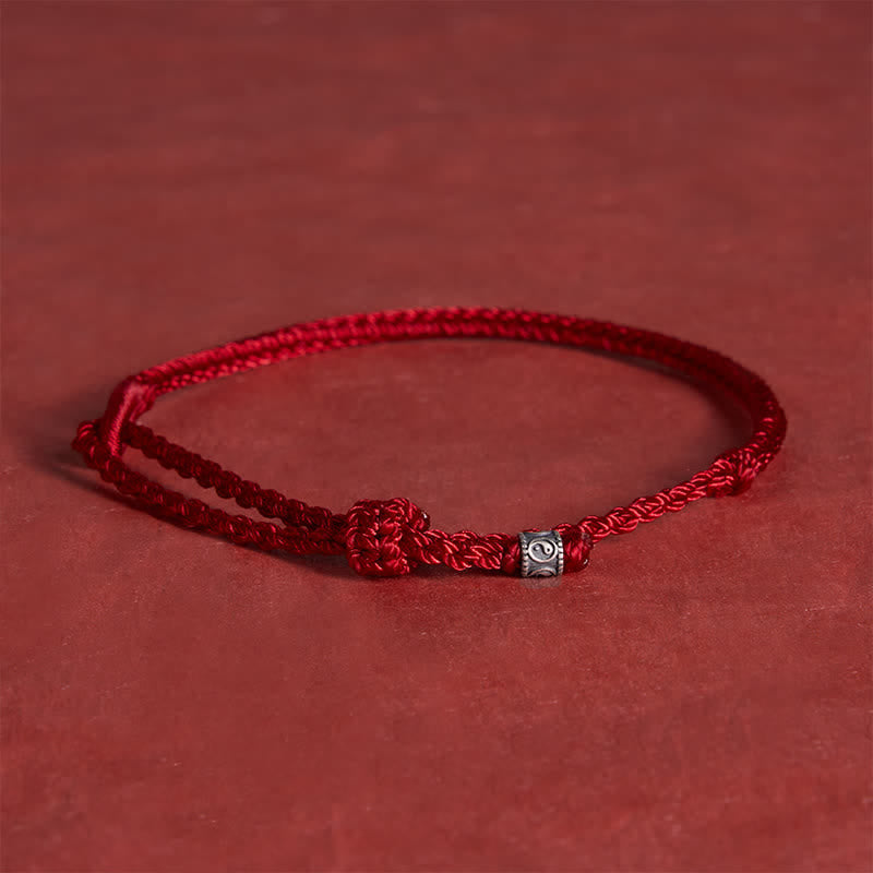Red String 925 Sterling Silver Yin Yang Protection Bracelet
